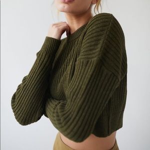 Urban Outfitters Big Sur Ribbed Cropped Sweater
